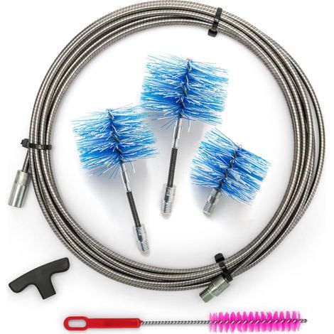 Schornsteinreinigungsset Für Rauchrohrdurchmesser 80, 100, 120 Mm, Länge 6 M, Gelenkbürste Für Pelletöfen