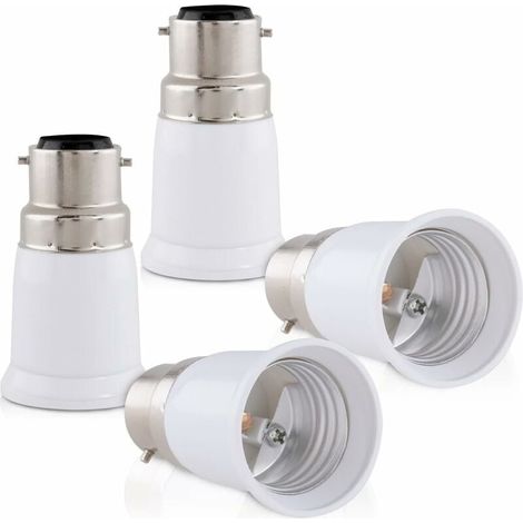 4x Sockeladapter – B22 Auf E27 Sockelkonverter – Bajonettsockeladapter Für Halogen- Und Led-lampen
