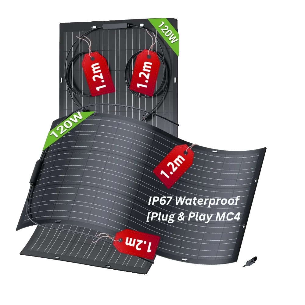 Solarmodul-set, Wasserdichtes Etfe-material, Hocheffizientes Monochrom, 120 W 2