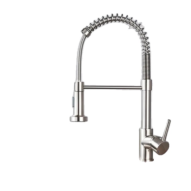Küchenarmatur, Ausziehbarer Brausekopf, Einhebelmischer, Nickel U