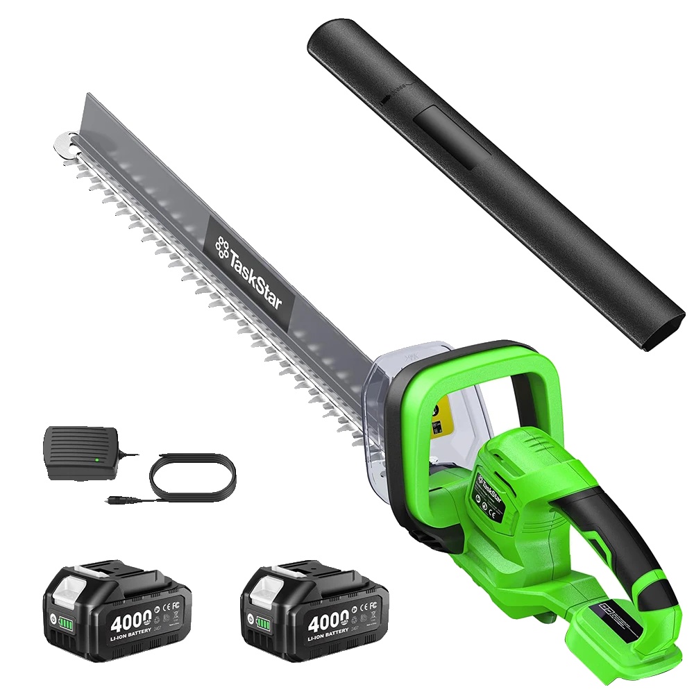 Heckenschere, 56 Cm Langes Doppelklingenmesser, Wiederaufladbarer Akku, Mit 2 X 4,0-ah-akkus