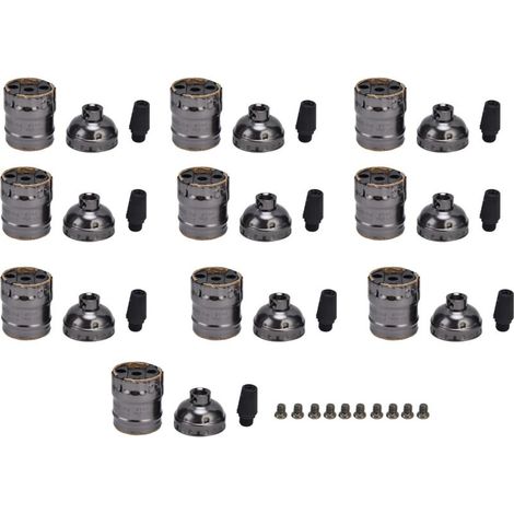Set Mit 10 Retro-lampenfassungen Aus Aluminium – E26/e27-fassungen – 250 V, 3 A – Einfache Montage Für Die Inneneinrichtung