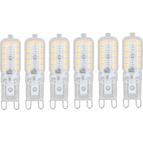 6er-pack G9-led-lampen, 5 W, Transparente Abdeckung, 22 Leds, Dimmbar, Für Decken-, Wand- Und Tischleuchten, Neutralweiß, 220–240 V
