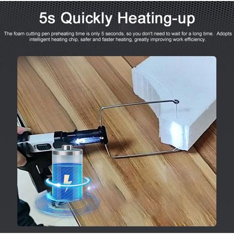 Tragbarer Akku-schaumstoffschneider, Heißdrahtstift, Styropor-schneidewerkzeug-set, Multifunktionales Gravierwerkzeug, Aufheizzeit 5 Sekunden, Mit Led-beleuchtung