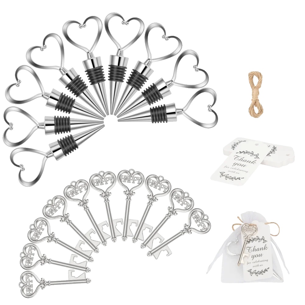 Herzförmige Weinstopper, Elegantes Design, Praktisches Geschenk, 24 Stück