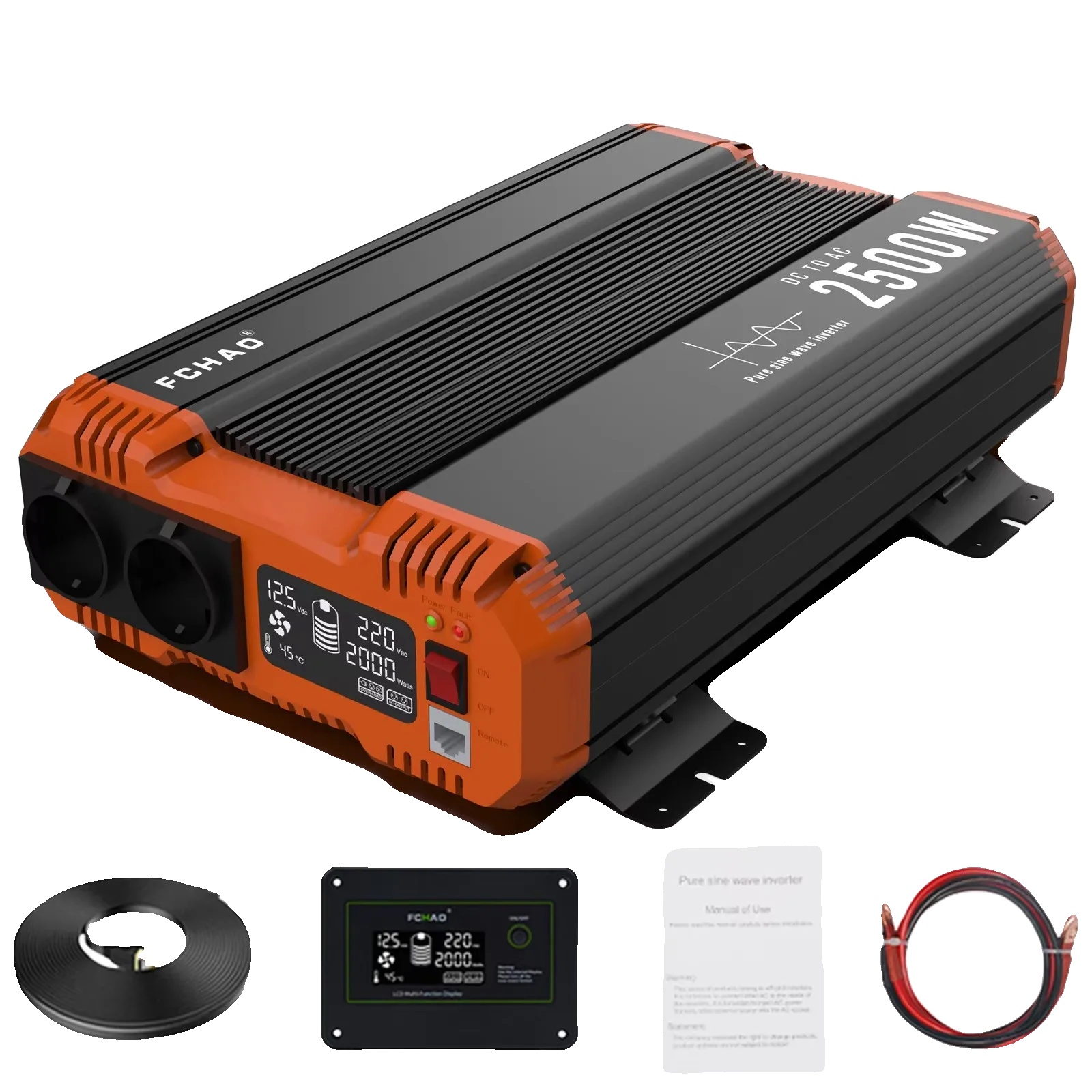 Dc/ac-wechselrichter, Reine Sinuswelle, Fernbedienung, Max. 2500 W, Europa-b, 12 V, 220–240 V-b