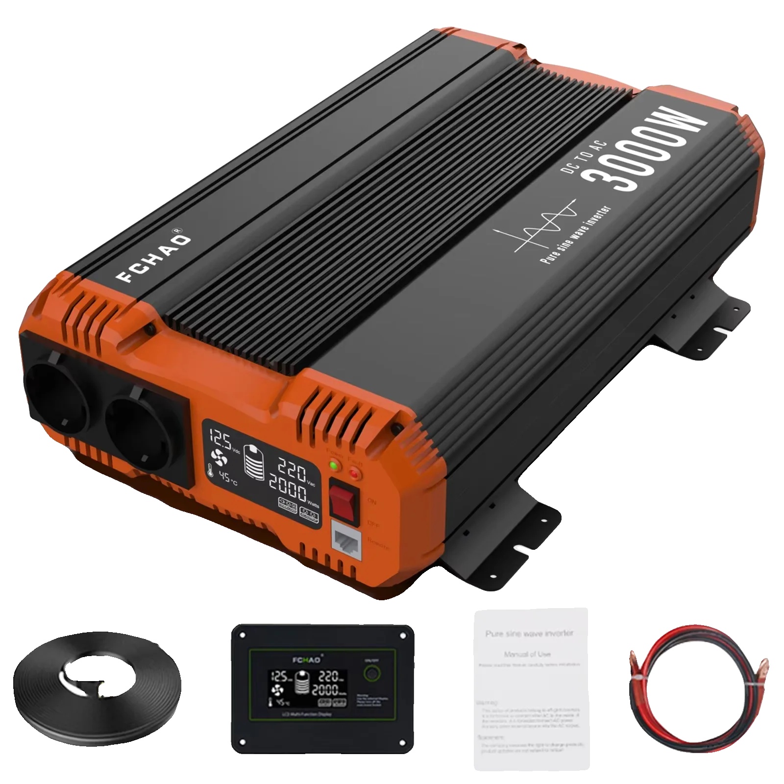 Dc/ac-wechselrichter, Reine Sinuswelle, Fernbedienung, 3000 W, Europa-e, 12 V-b, 220–240 V-e