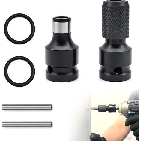 2er-pack 1/2"-vierkant-auf-1/4"-sechskant-steckschlüsseladapter, Kohlenstoffstahl, Für Schlagschrauber Und Bohrmaschinen