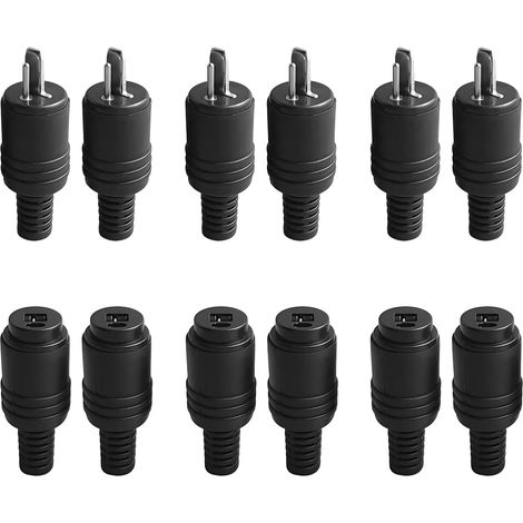 Packung Mit 12 Din 2-pin-steckverbindern, Schraubklemmung, Schwarzer Kunststoff, Stecker/buchse, Audiosystem