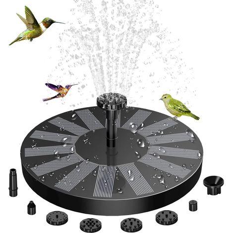 Schwimmende Solar-gartenbrunnenpumpe Mit 6 Düsen Für Vogeltränke, Teich, Pool, Terrasse Und Gartendekoration