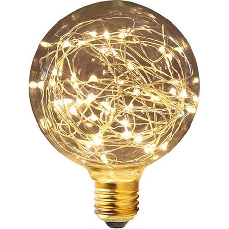 E27 3w Led-glühbirne, G95 Vintage Edison-globus, Warmweißes Licht, 360°-innenbeleuchtung
