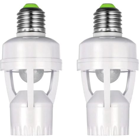 Stück E27-sockeladapter, Pir-bewegungsmelder, Einstellbar, 60 W, Für Flur, Garage, Keller