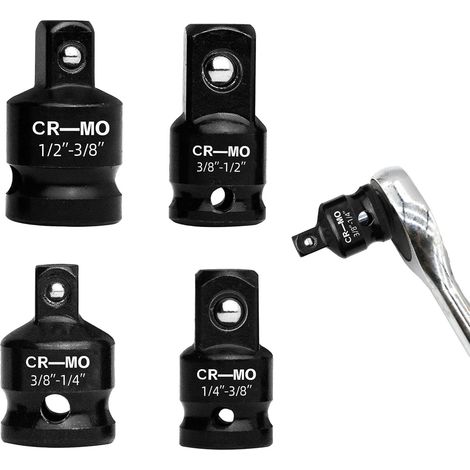 1/2"-auf-3/8"-adapterset, 4-teiliges Set: 3/8"-auf-1/2"-adapter, 1/4"-auf-1/2"-adapter, Bithalteradapter, 1/2"-auf-3/8"-adapter Für Drehmomentschlüssel