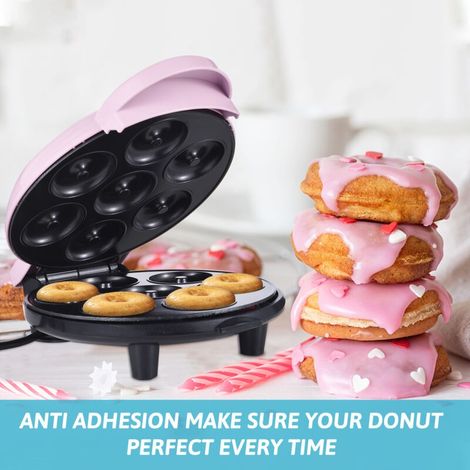 Dash Mini-donut-maker, 7 Donuts, 700 W, Doppelseitige Heizung, Antihaftbeschichtung, Elektrisch, Ideal Für Frühstück, Kinderfreundlich, Dessert, Snack, Perfekt Für Familienfeiern Und Gebäck
