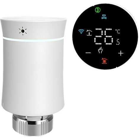 Brt-100 Intelligenter Heizkörperthermostat Für Klimaanlage Und Wlan Mit App-steuerung, Digitalem Led-touchscreen, Energiesparmodus, 5+2 Programmierbarer Thermostat (gateway)
