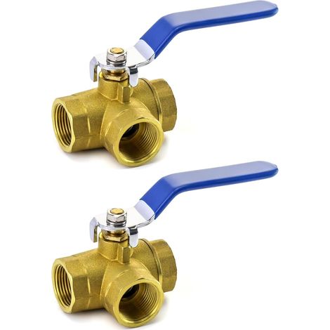2-teiliges Kugelventil, 3-wege, L-förmige Öffnung, Geschmiedetes Messing, Dn20 3/4", Für Sanitärinstallationen