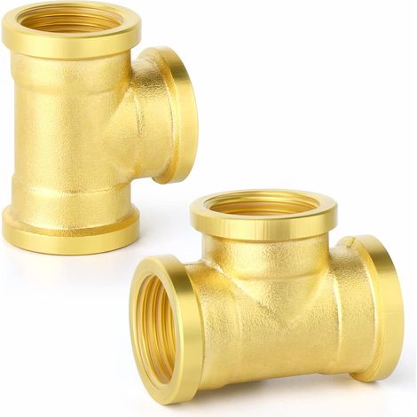 2 Stück 3/4" Bsp Messing-t-stücke Mit Innengewinde, Geeignet Für Rohrverbindungen, Messing-schraub-t-stück - 3/4" X 3 Innengewinde