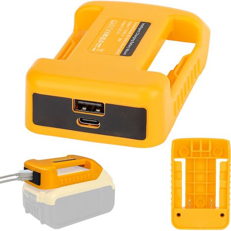Usb-ladeadapter, Kompatibel Mit Dewalt 20v-akkus, 2 Usb-anschlüsse, Mit Typ-c-schnellladefunktion