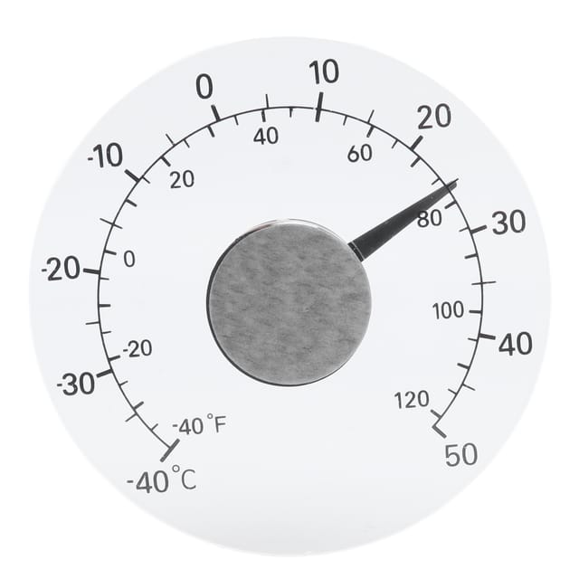 Außenthermometer – Wasserdichte, transparente Klebefläche für Tür/Fenster – Acrylzifferblatt Ø 11 cm – Messbereich: -40 °C bis 50 °C – Einfache