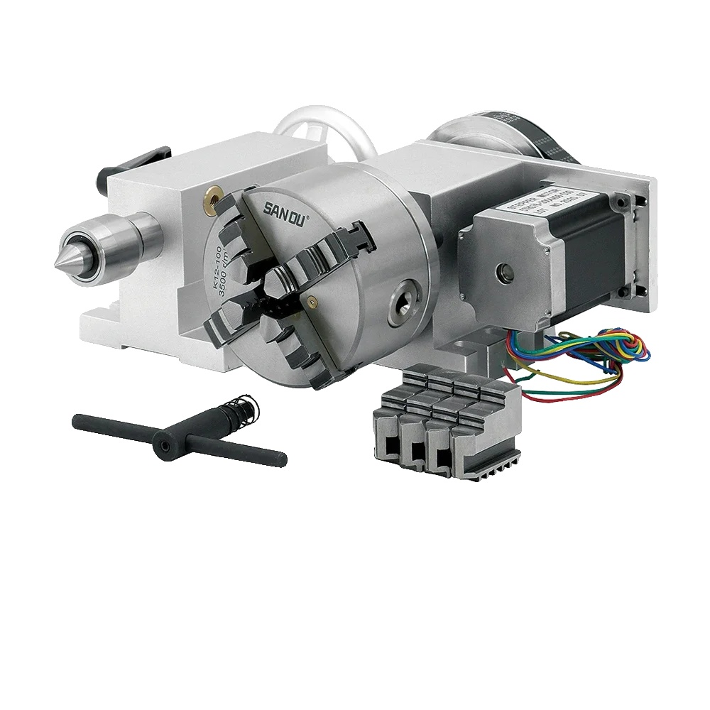 Schrittmotor, Übersetzungsverhältnis 6:1, 100-mm-spannfutter, Option 2