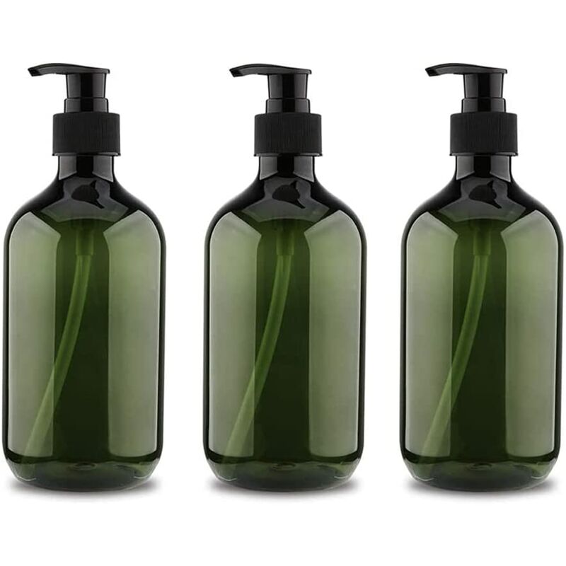 Set Mit 3 X 500-ml-pumpflaschen – Nachfüllbare Seifenspender – Auslaufsicheres Design – Tropffreie Pumpe – Robustes Pet-kunststoff – 500 Ml