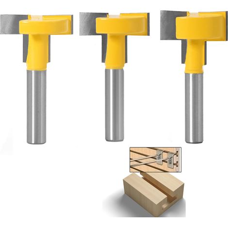 3er-pack 8-mm-t-nutfräser, T-nutfräser, Gelber Schneidkopf