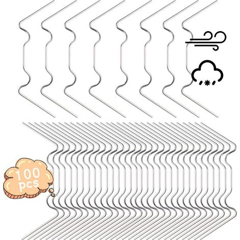 Gewächshausverglasungsclips Aus Edelstahl, W-förmige Drahtfederclips, 1,6 Mm Dicke Hohlplattenclips, Gewächshauszubehör, 100-teilige Packung – Dk