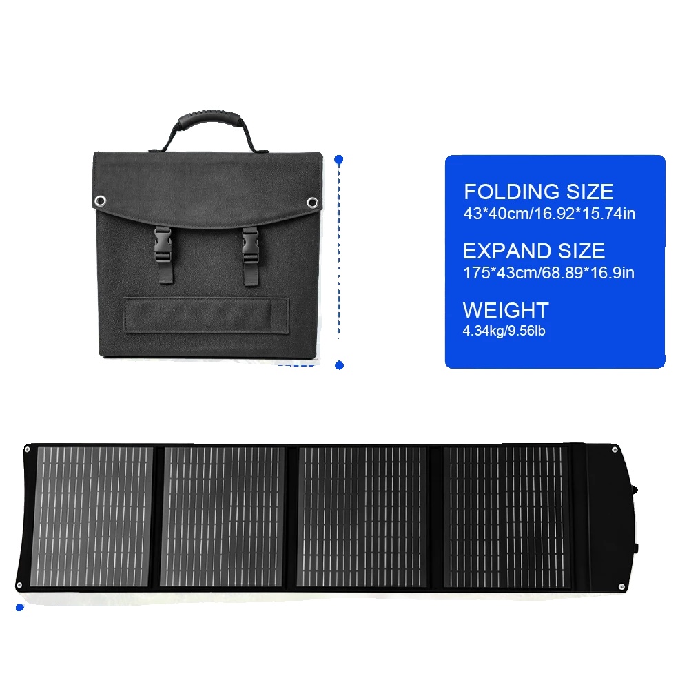 Solarpanel, Tragbares Design, Wasserdicht, Effizient, Schwarz