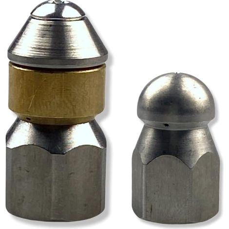 Set Mit 2 Schlauchreinigungsdüsen, 6 Mm - 3 Mm, Starre Rotationsdüsen Zur Schlauchreinigung Für Kärcher Wap Alto Und Andere (6 Mm, Set - Rotationsdüse Und Starre Düse)