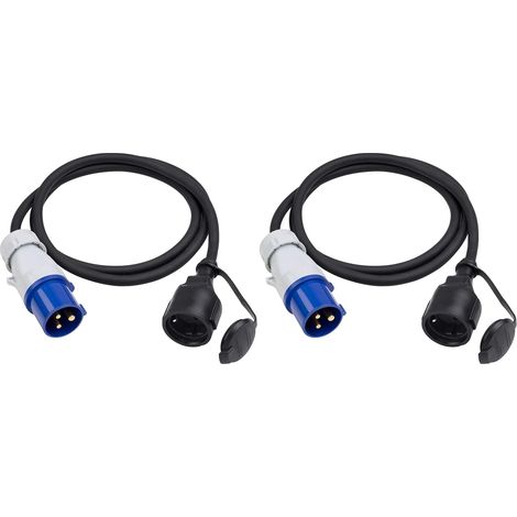 2er-pack Cee-adapterkabel 1,5 M H07rn-f 2,5 Mm² 16 A Ip44 Camping Caravan