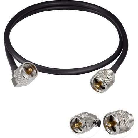 Jumperkabel Pl-259, Uhf-stecker (gerade Und Abgewinkelt), Rg58 60 Cm, Für Cb-funkgeräte Und Walkie-talkies