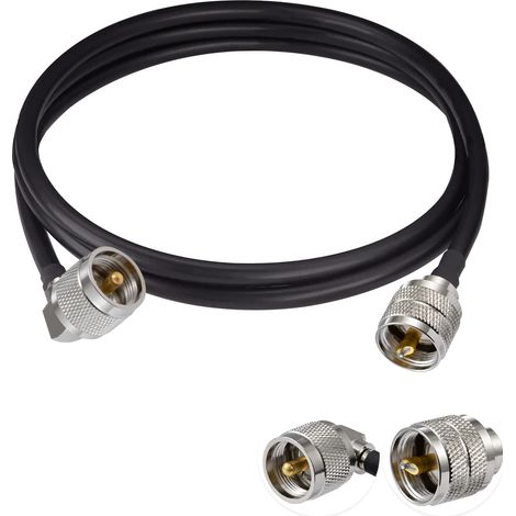 Rg58 Koaxialkabel Mit Pl-259 Stecker, Gerade Und Abgewinkelt, 50 Ohm, 1 M Für Amateurfunk
