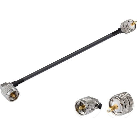 Überbrückungskabel Pl-259, Uhf-stecker (gerade Und Abgewinkelt), Rg58, 30 Cm, Für Cb-funkgerät