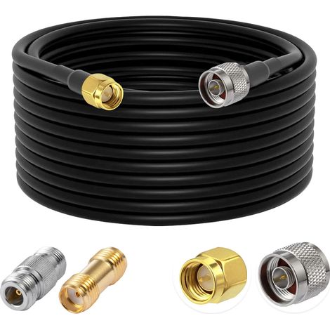 Rg58 N-stecker Auf Sma-stecker 15 M Verlustarmes 50-ohm-koaxialkabel-adapterset Für 3g-, 4g-, 5g-, Gps- Und Wlan-funkantennen