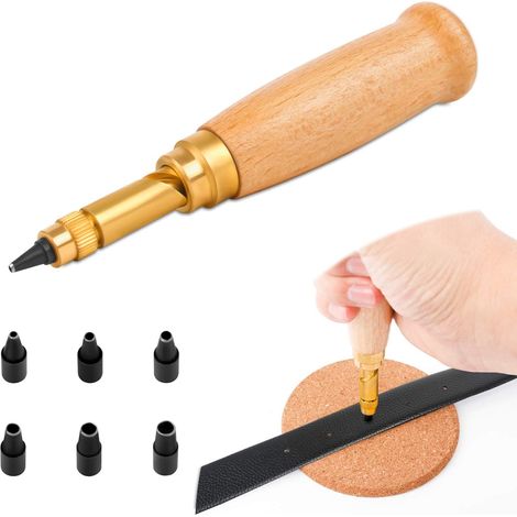 Lederlocher, Holzgriffe, 6 Stahlköpfe, 1,5 Mm–4 Mm, Nähwerkzeug
