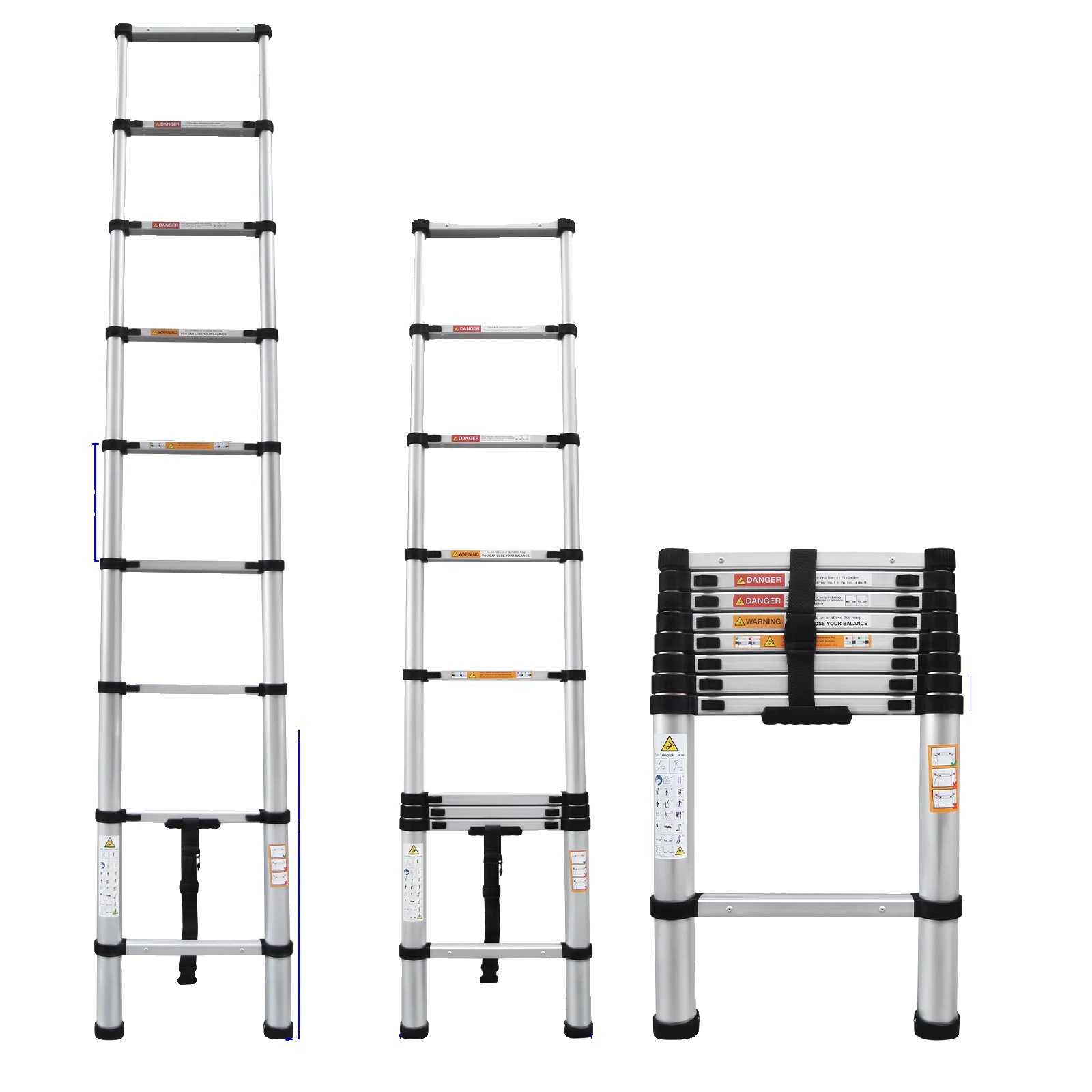 Teleskopleiter, Leicht, Kompakte Bauweise, Mflf-2,6m