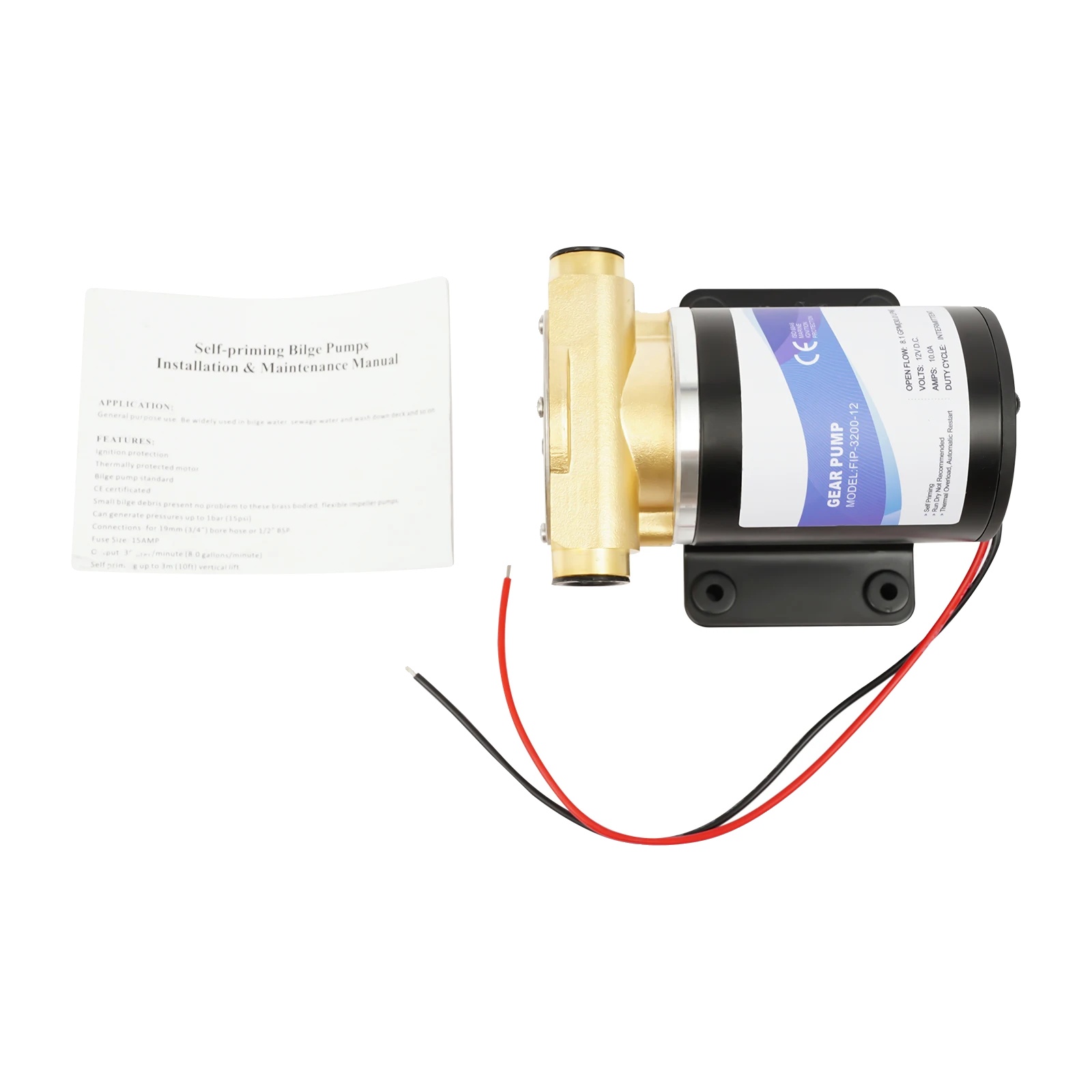 Wasserpumpe, 120 W Leistung, 30 L/min Fördermenge, Schwarz