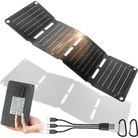 Faltbares Solarpanel, 10-w-tragbares Usb-ladegerät, Wasserdicht (600d) Für Handy, Tablet, Powerbank