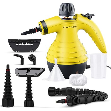 1 Dampfreiniger, 1050 W, 350 Ml Wassertank, 9 Zubehörteile, Für Böden, Auto Und Küche