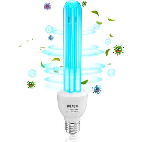 E27 15w Uv-ozonlampe, Uvc-sterilisation 254nm, Quarz, Ac220-240v Für Küche/schlafzimmer