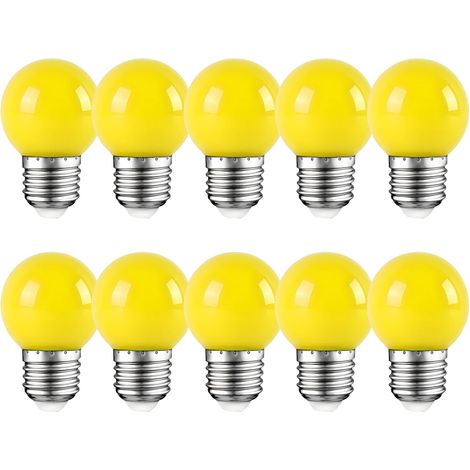 10 Gelbe E27-led-lampen (2 W), Golfform, Für Die Weihnachtsdekoration Im Freien