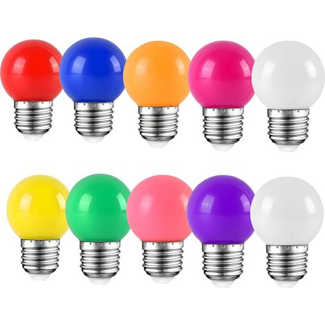 10er-pack E27-led-lampen In Verschiedenen Farben, 2 W, 200 Lm, Für Zuhause, Partys Und Bardekoration