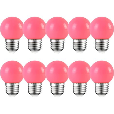 10 E27 2w Led-lampen, Rosa, Pc-material, 360-grad-abstrahlwinkel, Für Weihnachten, Partys Und Terrassen