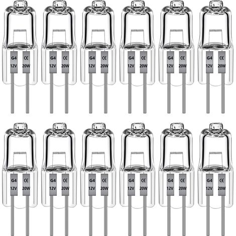 12er-pack G4 20w 12v Dimmbare Halogenlampen, Warmweiß 2700k, Für Küchenleuchter