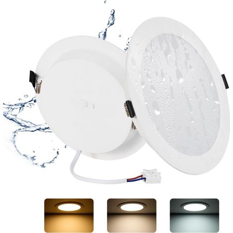 Set Mit 2 Extraflachen Led-einbaustrahlern, 24 W, Ip44, Rund, 3 Farbtemperaturen, Ausschnitt 185–210 Mm, Wohnzimmer/küche