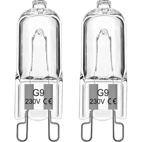 2er-pack G9 25w 230v Halogenlampen, Hitzebeständig Bis 300°c, Dimmbar, Für Mikrowellenherde