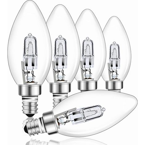 5er-pack E14 Dimmbare 28w Glühbirnen, C35 Klarglas, Warmweiß 2700k, Für Kronleuchter