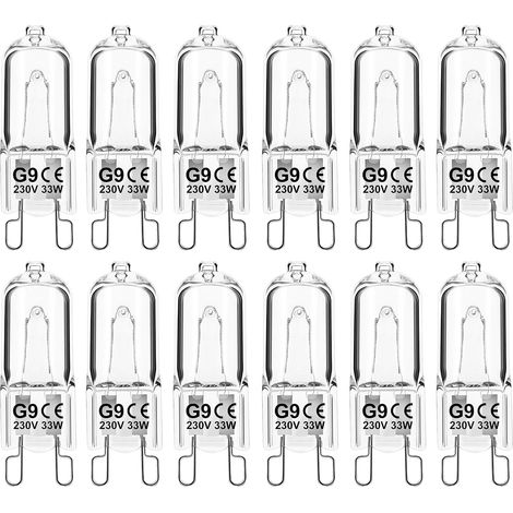 Packung Mit 12 G9 Halogen-deckenleuchten, 33 W, Dimmbar, Warmweiß