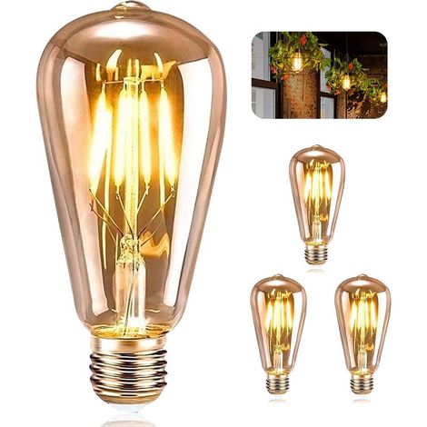 E27 Led-filamentlampen St64 4w Warmweiß Retro Für Restaurant Café Bar