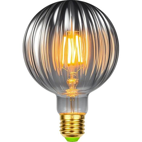 E27 Led-filamentlampe, Rauchglas, G95, 4 W, Warmweiß, Dekorative Innenbeleuchtung